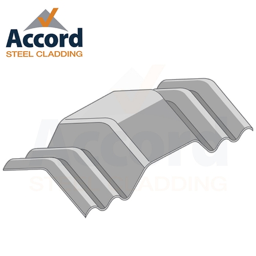 Cranked Vented Ridge 750mm 12.5° Profile 6 Fibre Cement Natural Grey