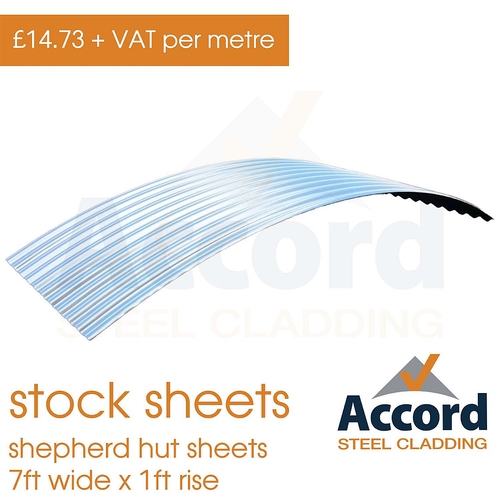 10/3 Corrugated Shepherd Hut Sheets 0.7mm Galvanised