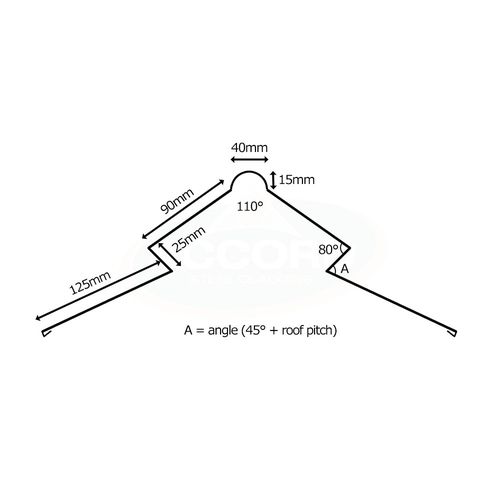 Roll Top Diamond Ridge Flashing 3m 0.7mm Plastsiol Solent Blue