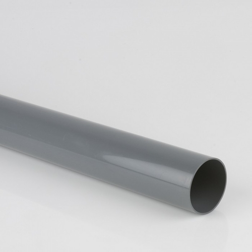 68mm Round Plain Ended Downpipe 2.5m uPVC - Grey (BR201)