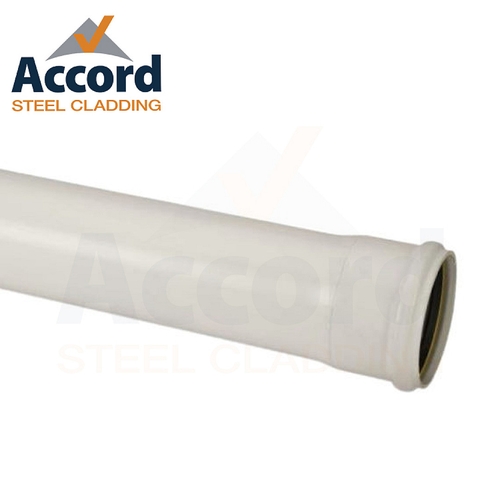 110mm Downpipe Single Socket 3m long  uPVC - White (BS414)