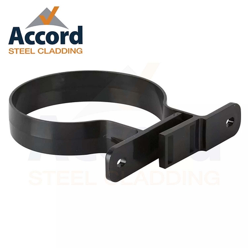 110mm Double Pipe Fixing Bracket - Black (BS407)