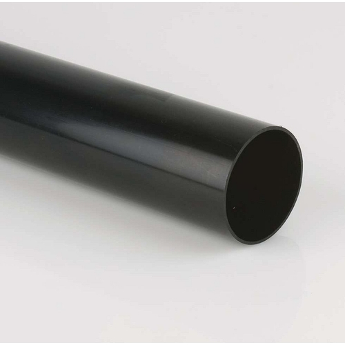 68mm Round Plain Ended Downpipe 2.5m uPVC - Black (BR201)